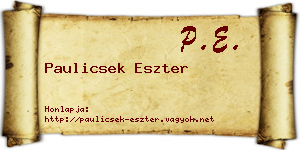 Paulicsek Eszter névjegykártya