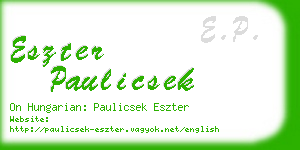 eszter paulicsek business card